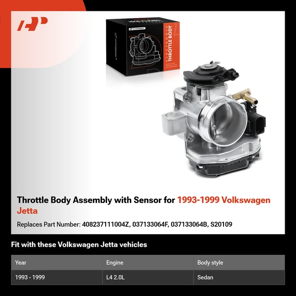 Throttle Body Assembly with Sensor for 1993-1999 Volkswagen Jetta