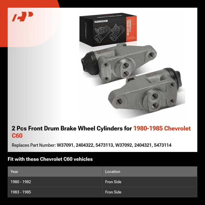 2 Pcs Front Drum Brake Wheel Cylinders for 1980-1985 Chevrolet C60