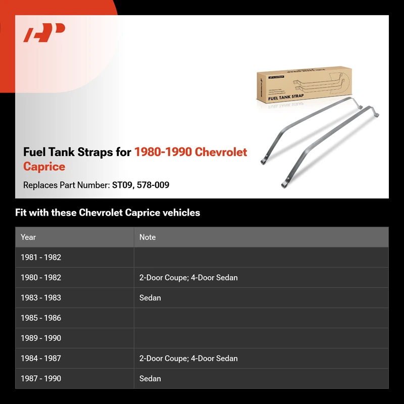 Fuel Tank Straps for 1980-1990 Chevrolet Caprice