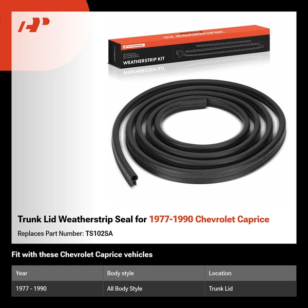 Trunk Lid Weatherstrip Seal for 1977-1990 Chevrolet Caprice