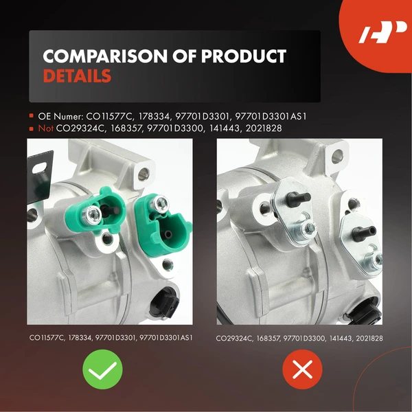 AC Compressor with Clutch with 6-Groove Pulley A-Premium APACC516