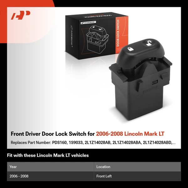 Front Driver Door Lock Switch for 2006-2008 Lincoln Mark LT