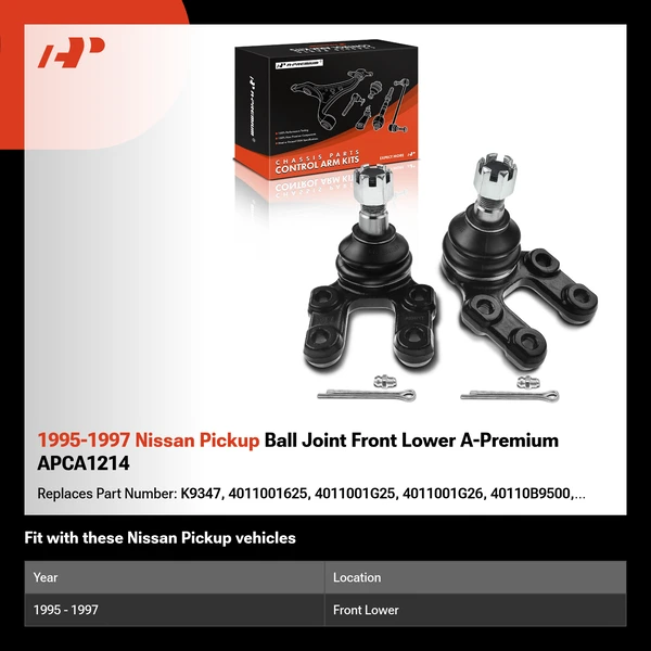 1995-1997 Nissan Pickup Ball Joint Front Lower A-Premium APCA1214