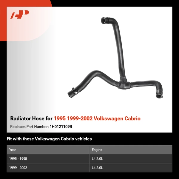 Radiator Hose for 1995 1999-2002 Volkswagen Cabrio