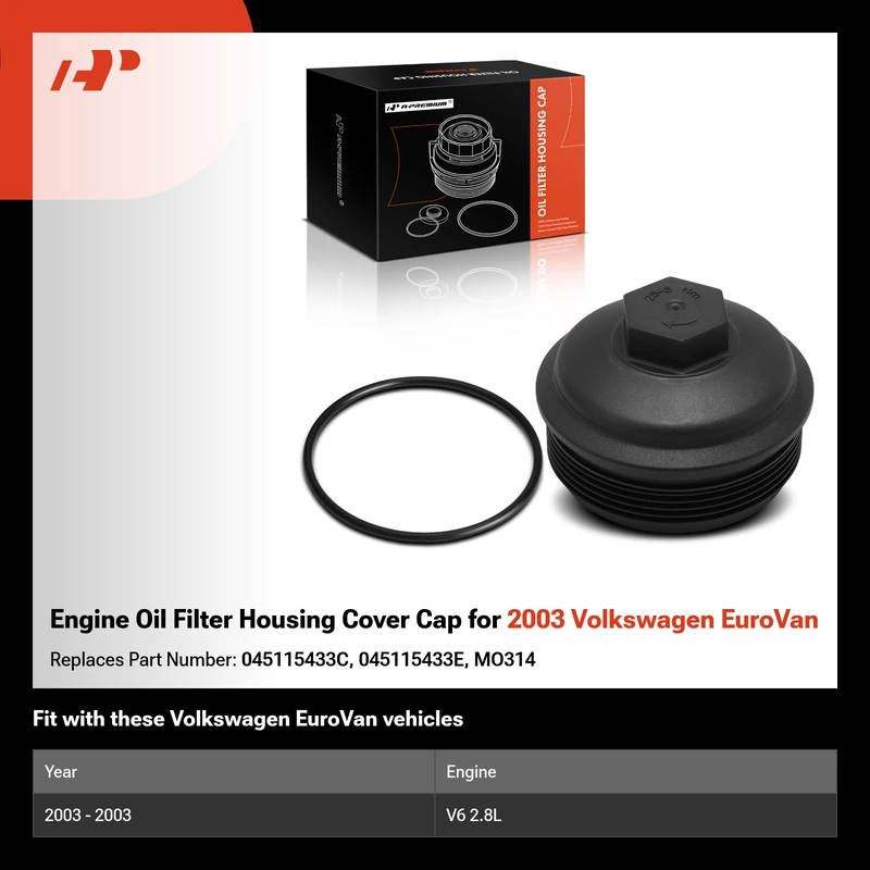 Engine Oil Filter Housing Cover Cap for 2003 Volkswagen EuroVan