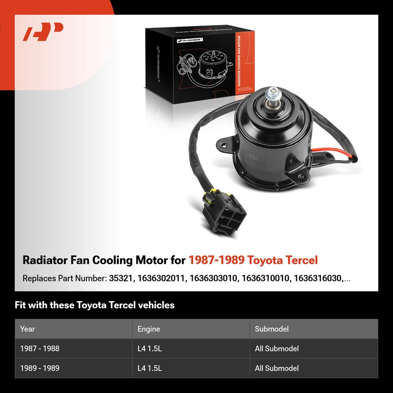 Radiator Fan Cooling Motor for 1987-1989 Toyota Tercel