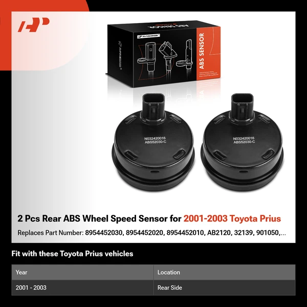 2 Pcs Rear ABS Wheel Speed Sensor for 2001-2003 Toyota Prius