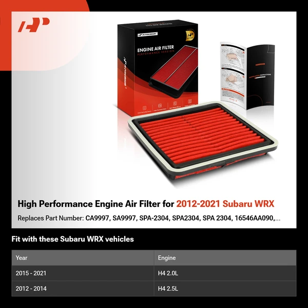 High Performance Engine Air Filter for 2012-2021 Subaru WRX