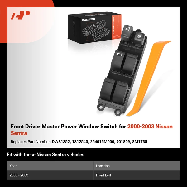 Front Driver Master Power Window Switch for 2000-2003 Nissan Sentra