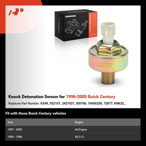 Knock Detonation Sensor for 1996-2005 Buick Century