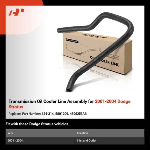 Transmission Oil Cooler Line Assembly for 2001-2004 Dodge Stratus