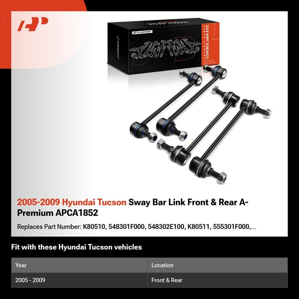 2005-2009 Hyundai Tucson Sway Bar Link Front & Rear A-Premium APCA1852