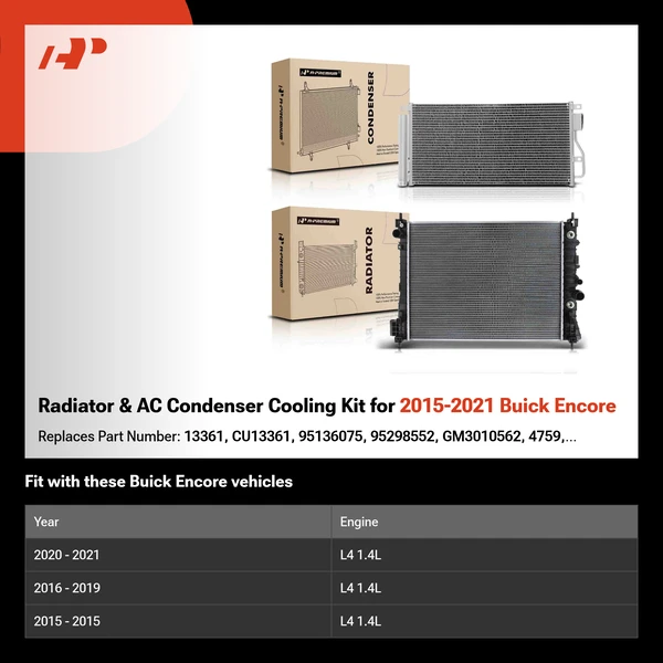 Radiator & AC Condenser Cooling Kit for 2015-2021 Buick Encore