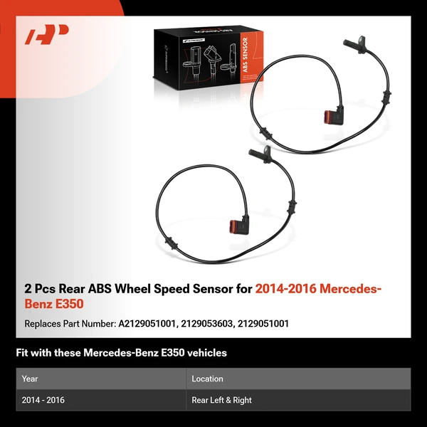 2 Pcs Rear ABS Wheel Speed Sensor for 2014-2016 Mercedes-Benz E350