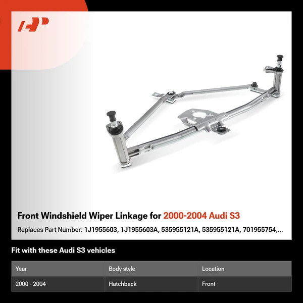 Front Windshield Wiper Linkage for 2000-2004 Audi S3
