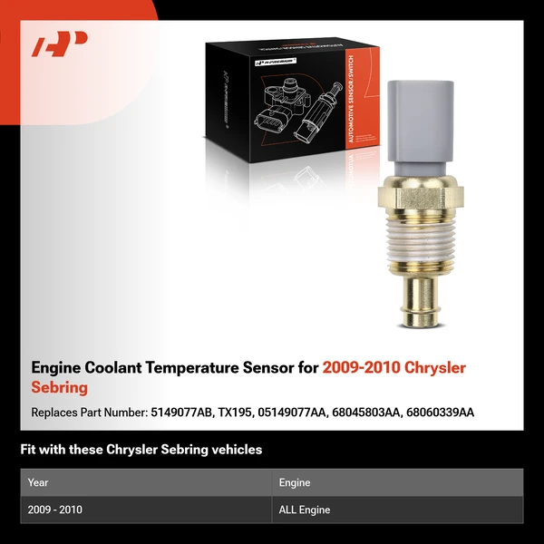 Engine Coolant Temperature Sensor for 2009-2010 Chrysler Sebring