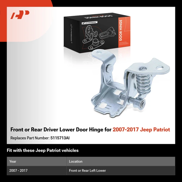 Front or Rear Driver Lower Door Hinge for 2007-2017 Jeep Patriot