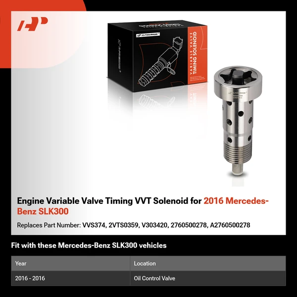 Engine Variable Valve Timing VVT Solenoid for 2016 Mercedes-Benz SLK300