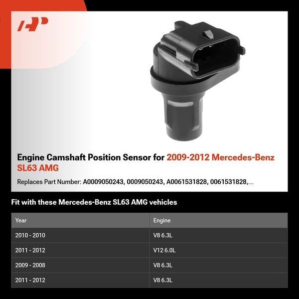 Engine Camshaft Position Sensor for 2009-2012 Mercedes-Benz SL63 AMG