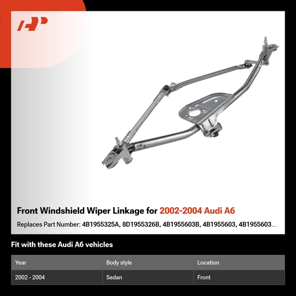 Front Windshield Wiper Linkage for 2002-2004 Audi A6