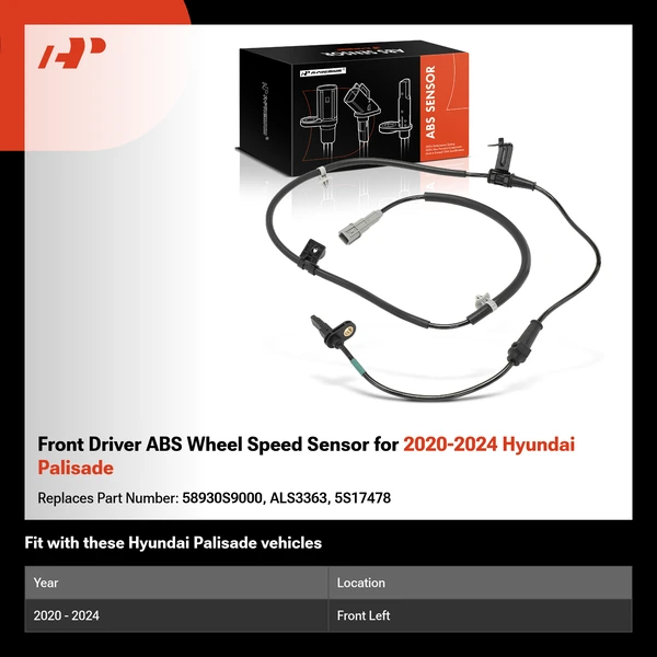 Front Driver ABS Wheel Speed Sensor for 2020-2024 Hyundai Palisade