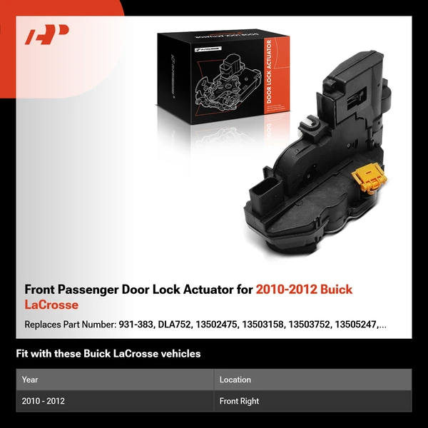 Front Passenger Door Lock Actuator for 2010-2012 Buick LaCrosse