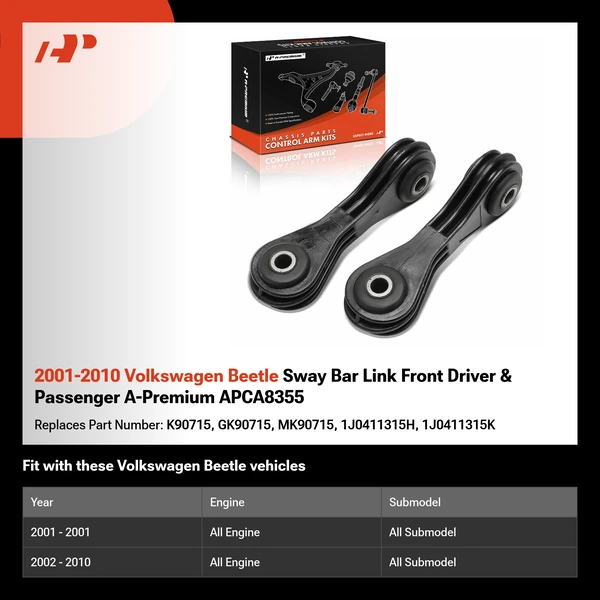 2001-2010 Volkswagen Beetle Sway Bar Link Front Driver & Passenger A-Premium APCA8355