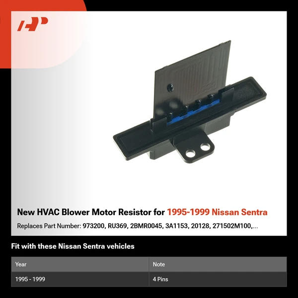 New HVAC Blower Motor Resistor for 1995-1999 Nissan Sentra