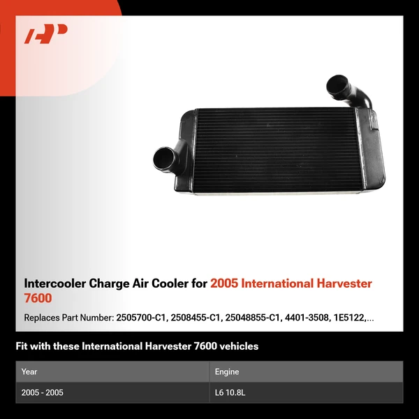 Intercooler Charge Air Cooler for 2005 International Harvester 7600