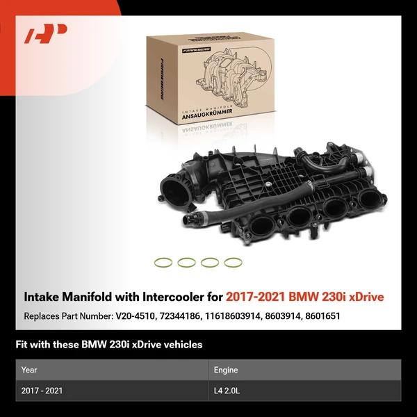 Intake Manifold with Intercooler for 2017-2021 BMW 230i xDrive