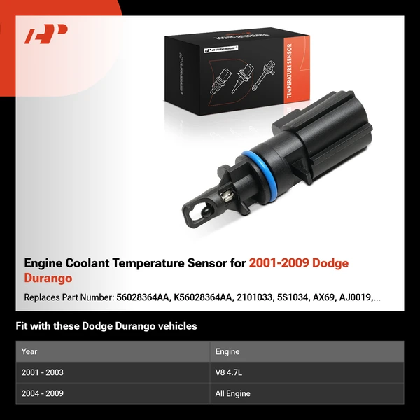Engine Coolant Temperature Sensor for 2001-2009 Dodge Durango