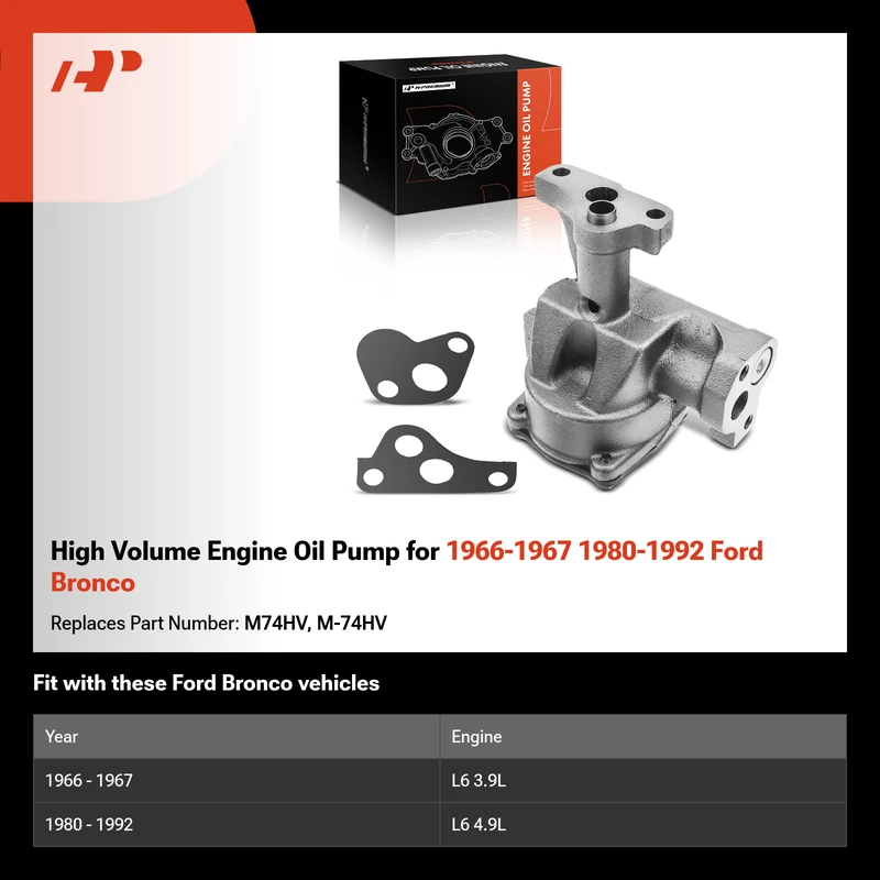 High Volume Engine Oil Pump for 1966-1967 1980-1992 Ford Bronco