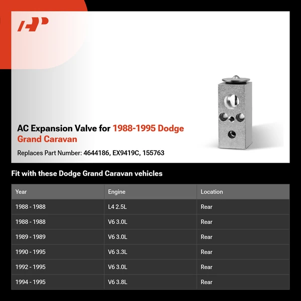 AC Expansion Valve for 1988-1995 Dodge Grand Caravan
