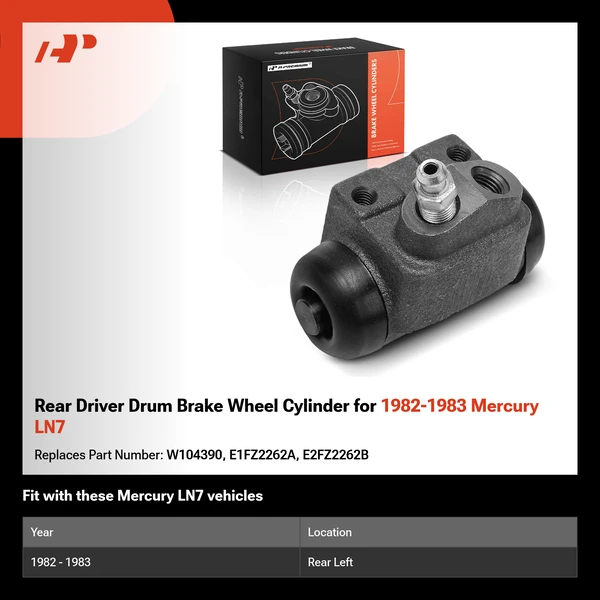 Rear Driver Drum Brake Wheel Cylinder for 1982-1983 Mercury LN7