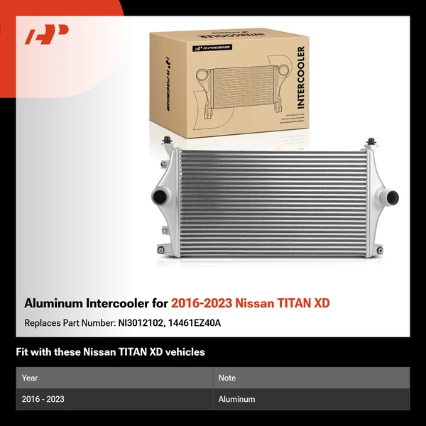 Aluminum Intercooler for 2016-2023 Nissan TITAN XD