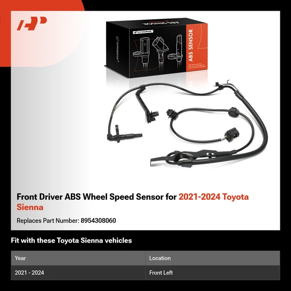 Front Driver ABS Wheel Speed Sensor for 2021-2024 Toyota Sienna