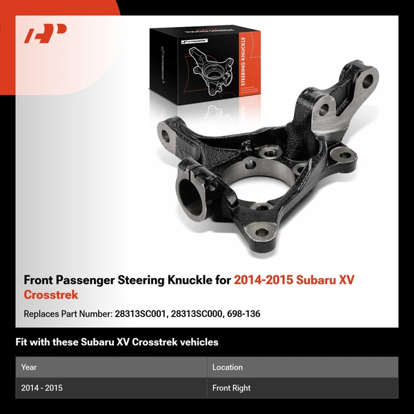 Front Passenger Steering Knuckle for 2014-2015 Subaru XV Crosstrek