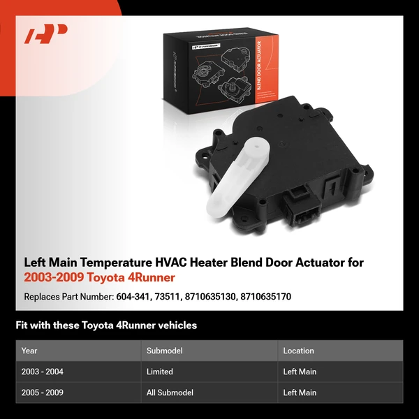 Left Main Temperature HVAC Heater Blend Door Actuator for 2003-2009 Toyota 4Runner