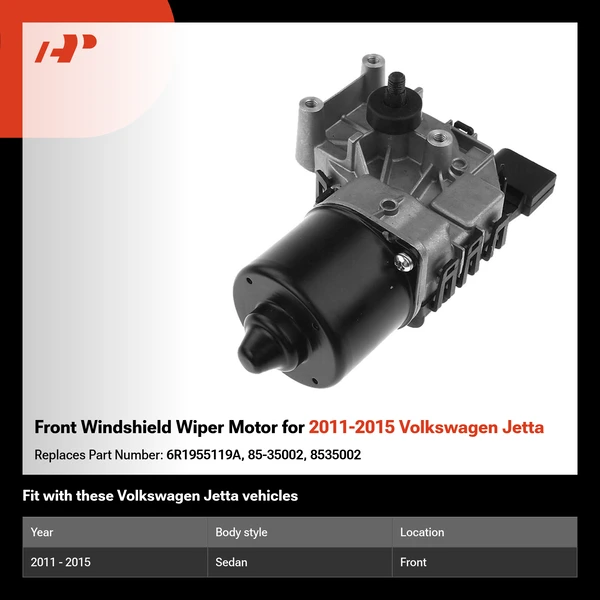 Front Windshield Wiper Motor for 2011-2015 Volkswagen Jetta