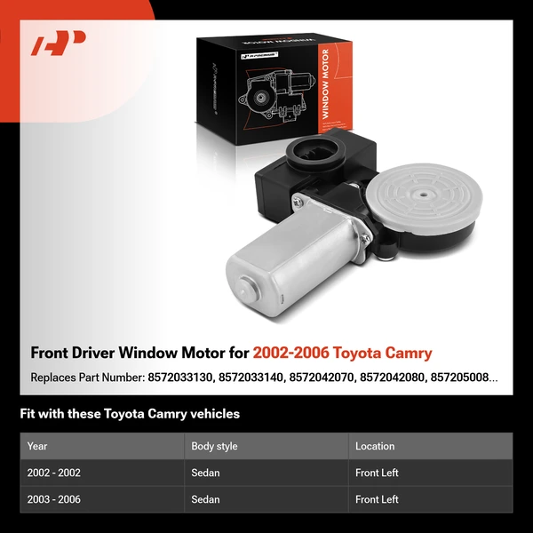 Front Driver Window Motor for 2002-2006 Toyota Camry