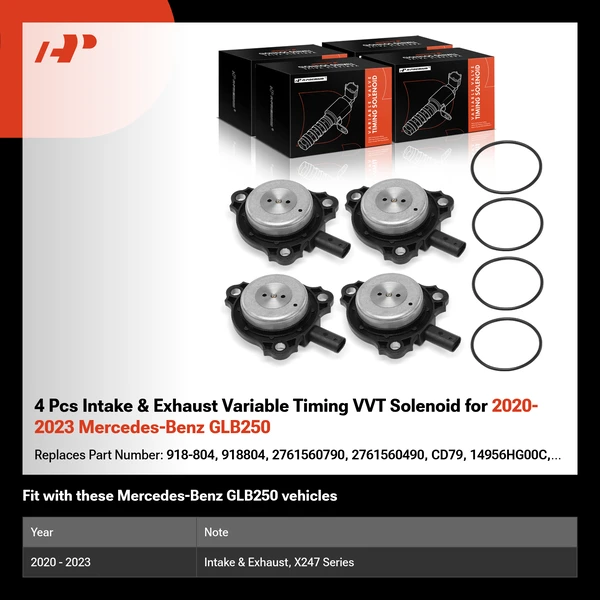 4 Pcs Intake & Exhaust Variable Timing VVT Solenoid for 2020-2023 Mercedes-Benz GLB250