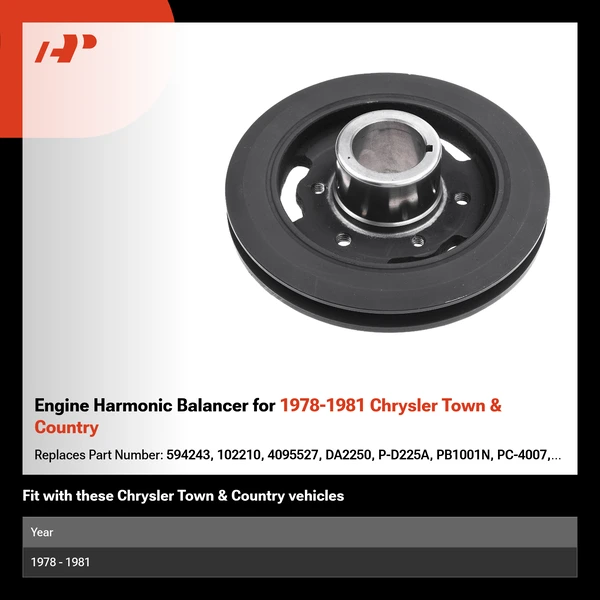 Engine Harmonic Balancer for 1978-1981 Chrysler Town & Country