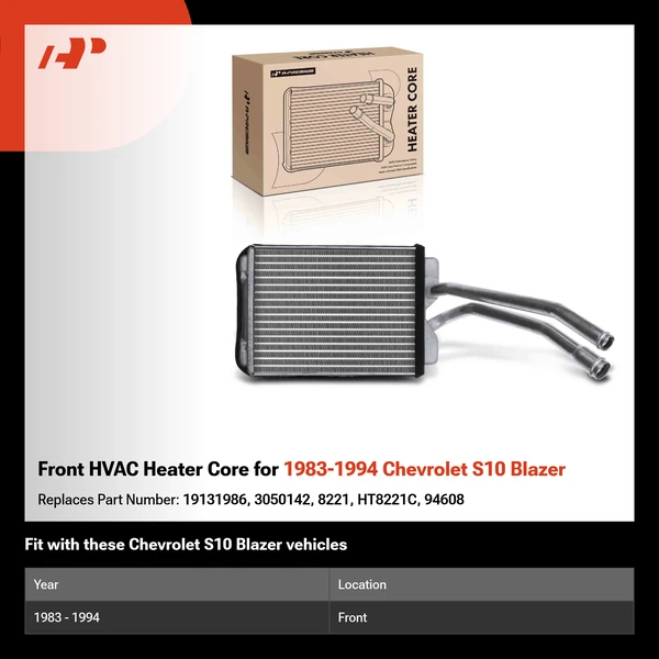 Front HVAC Heater Core for 1983-1994 Chevrolet S10 Blazer