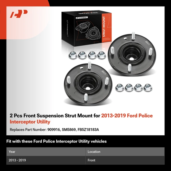 2 Pcs Front Suspension Strut Mount for 2013-2019 Ford Police Interceptor Utility