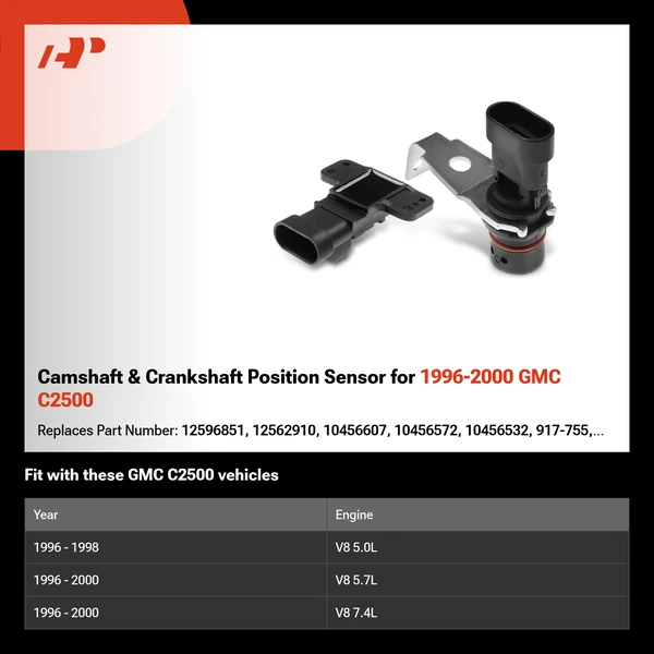 Camshaft & Crankshaft Position Sensor for 1996-2000 GMC C2500