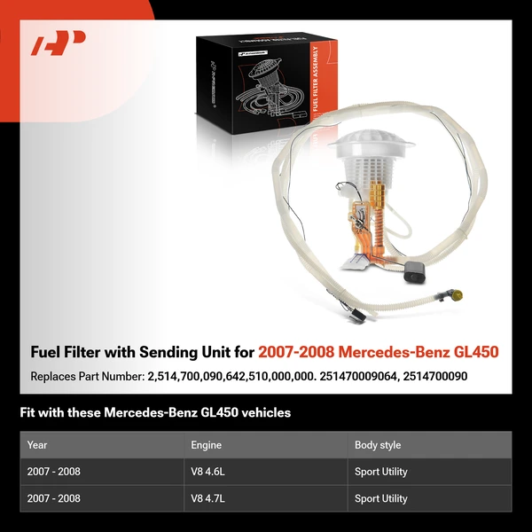 Fuel Filter with Sending Unit for 2007-2008 Mercedes-Benz GL450