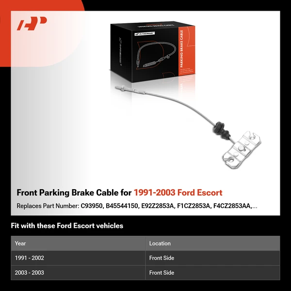 Front Parking Brake Cable for 1991-2003 Ford Escort