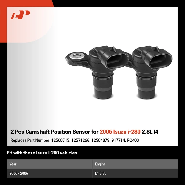 2 Pcs Camshaft Position Sensor for 2006 Isuzu i-280 2.8L l4