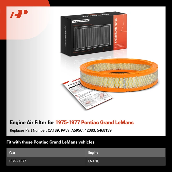 Engine Air Filter for 1975-1977 Pontiac Grand LeMans
