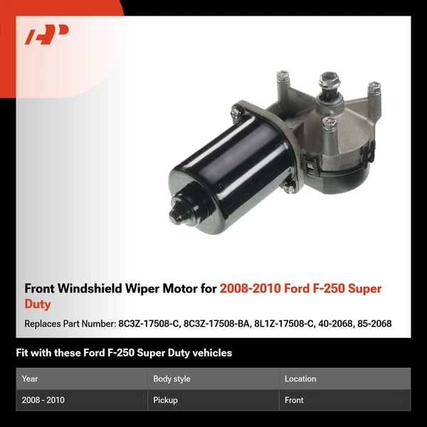 Front Windshield Wiper Motor for 2008-2010 Ford F-250 Super Duty